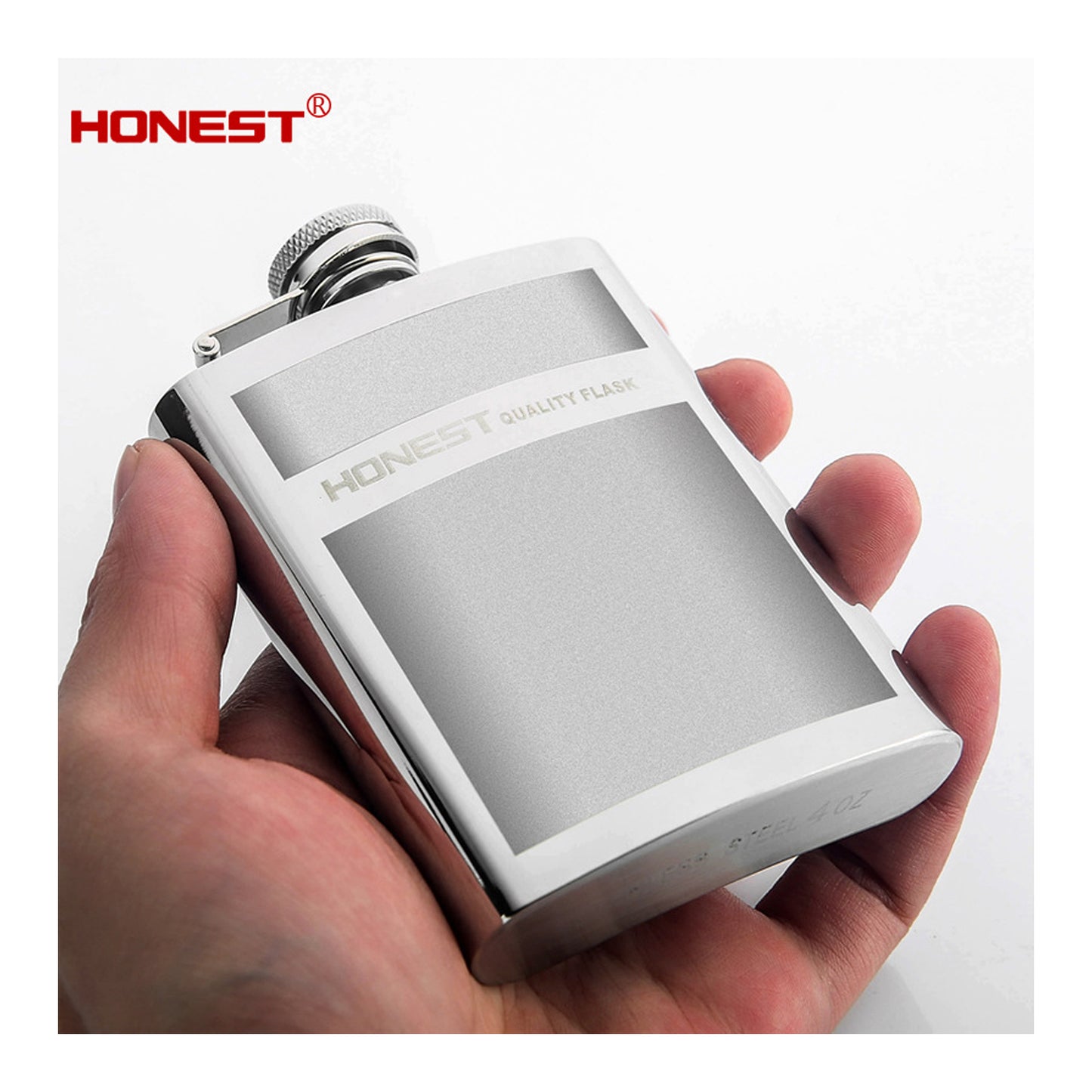 Honest 304 Stainless Steel 4oz 100ml Mini Hip Flask Portable Outdoor Pocket Liquor Flask Gift for Men and Women