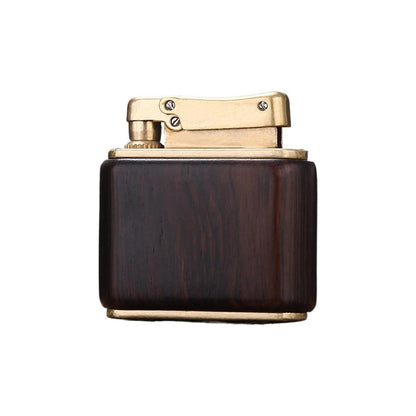 Honest Retro Kerosene Lighter Brass Lighter Solid Wood Shell Reusable high-end Gift