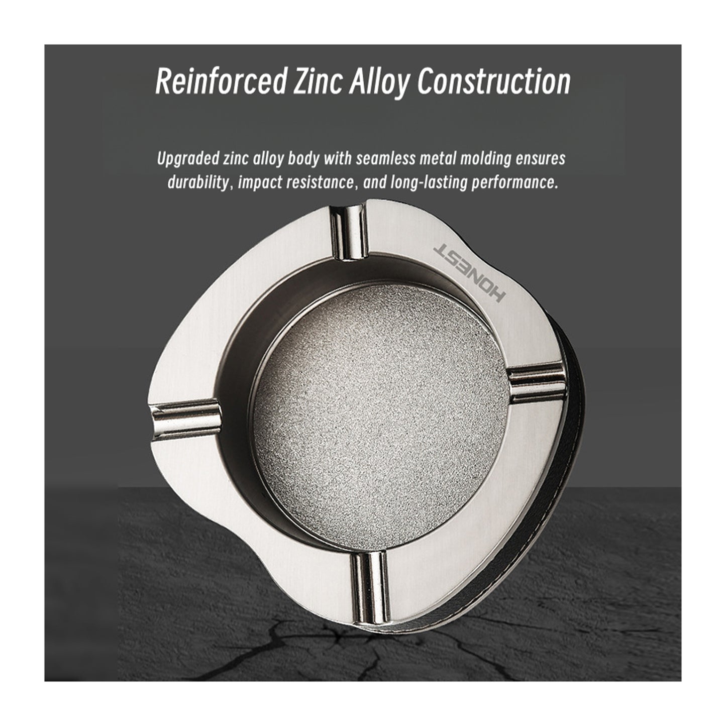 Honest Premium Metal Ashtray for Home Office Hotel Bar and Internet Cafe with Lighter