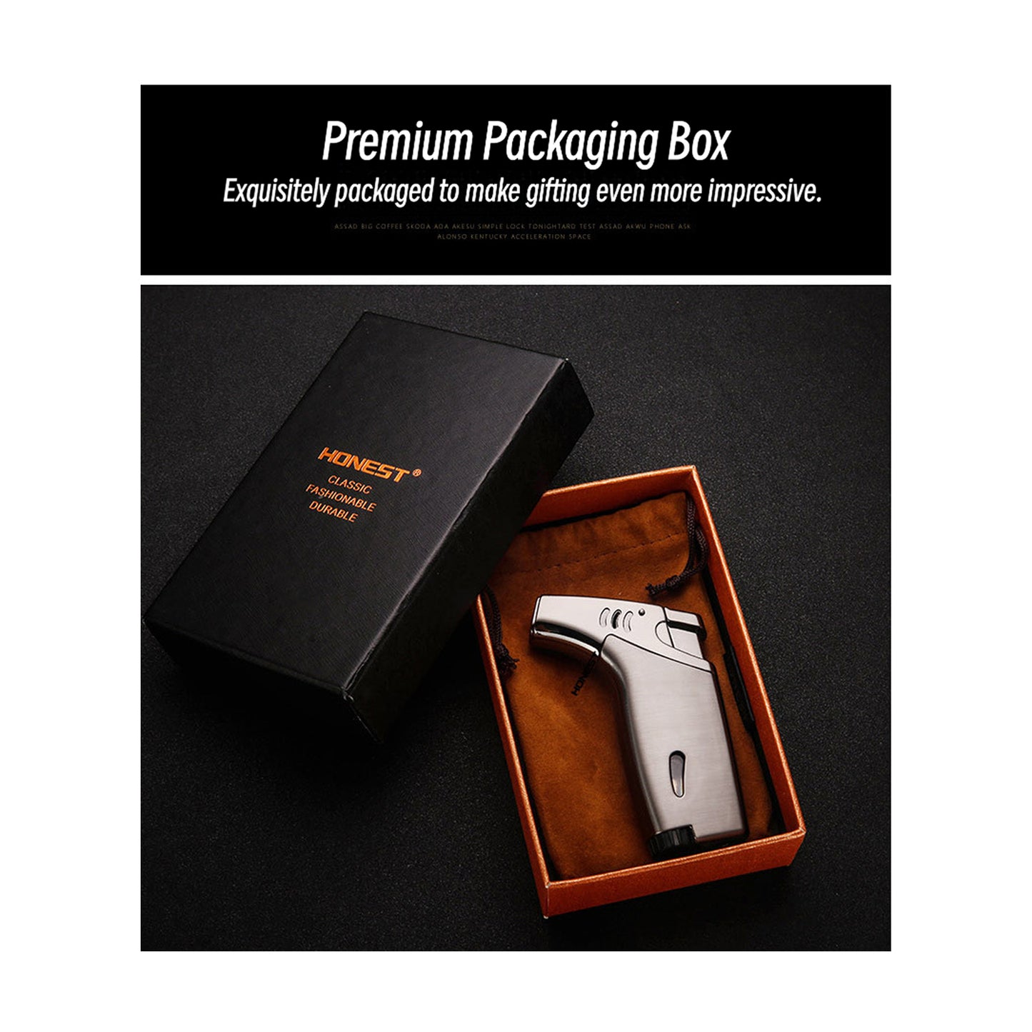 Honest Outdoor Angled Jet Torch Lighter Metal Refillable Windproof Flame for Camping Incense Mosquito Coil and Moxa Heating