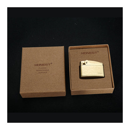 Honest Vintage Kerosene Lighter Old Fashioned Push Ignition Soft Flame Refillable Reusable Windproof Trench Men
