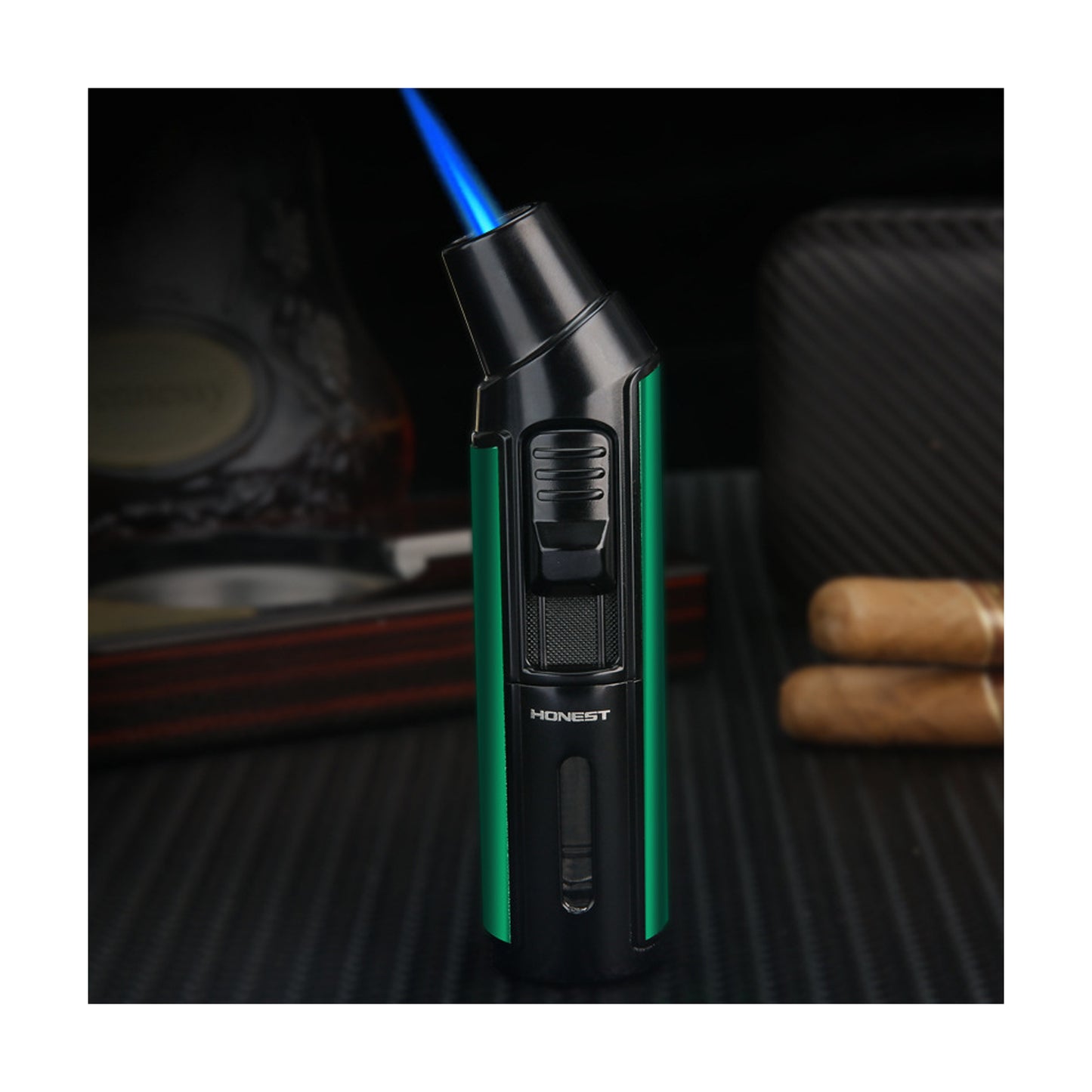 Honest Angled Metal Refillable Jet Torch Lighter, Portable Mini Multi-Function Heating Tool, Wholesale