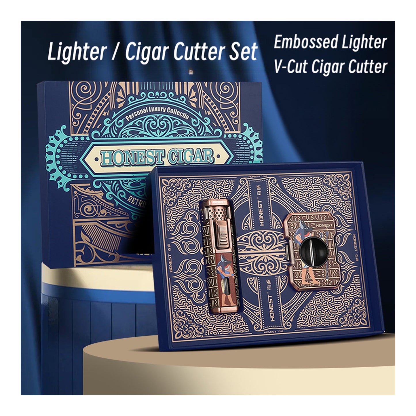 Honest Portable Lighter Set with Stainless Steel Precision Cutter New Men’s Tool Kit