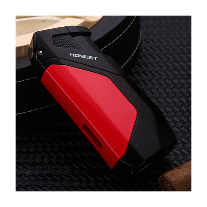 Honest New Refillable Windproof Double Jet Torch Lighter Metal Durable Flame Ignition Gift Design for Outdoor and Incense Use