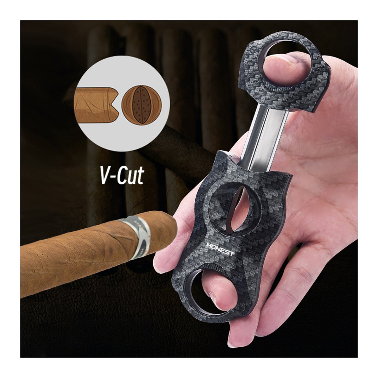 Honest Brand V-Cut Precision Stainless Steel Scissors with Punch & Portable Multi-Tool Set