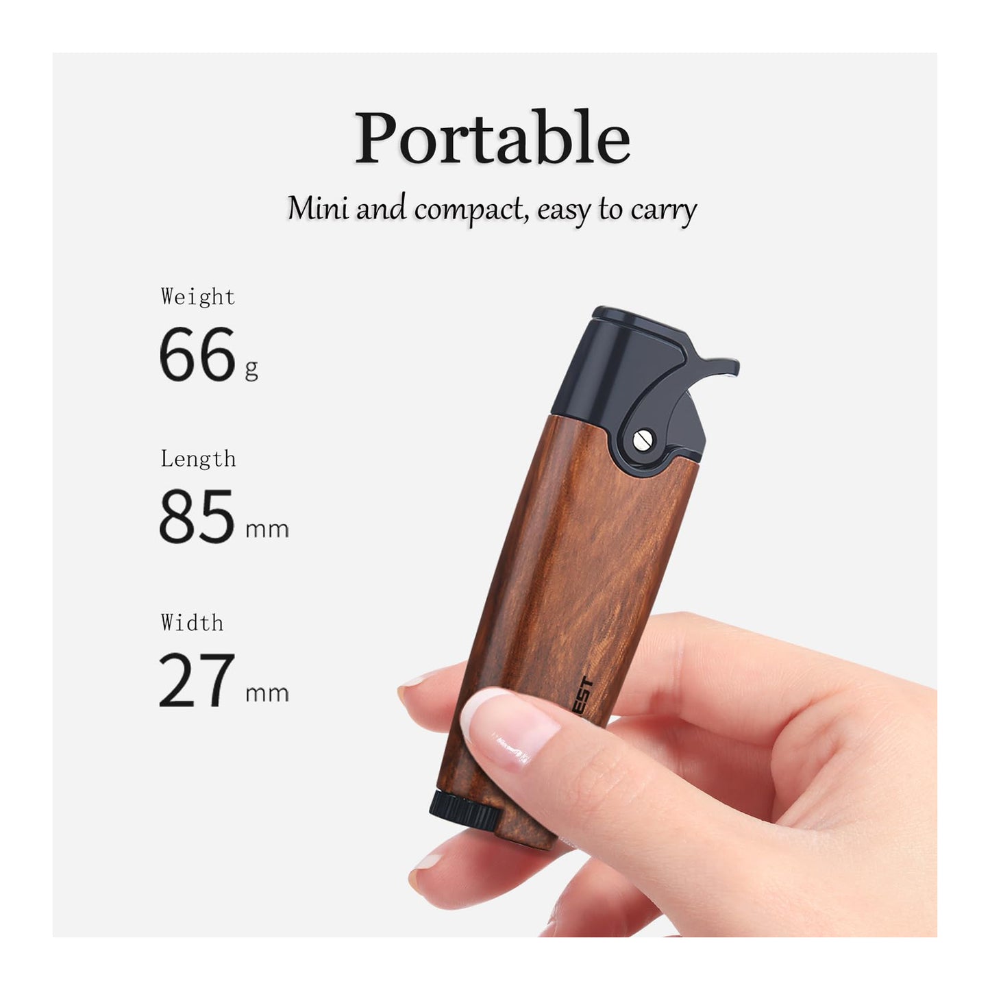 HONEST Butane Torch Pocket Lighter - Adjustable Refillable Gas Lighter for Candles, Kitchen, Fireplace, and Fireworks (Butane Not Included)