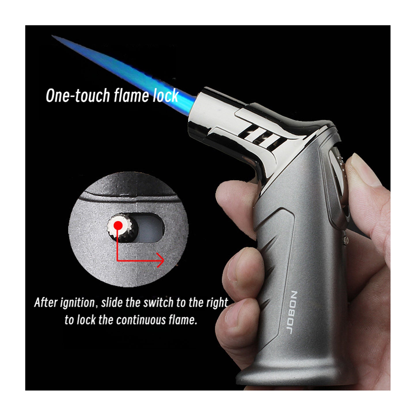 Portable Blue Flame Jet Torch Lighter for Cocktail Smoking and Outdoor Use