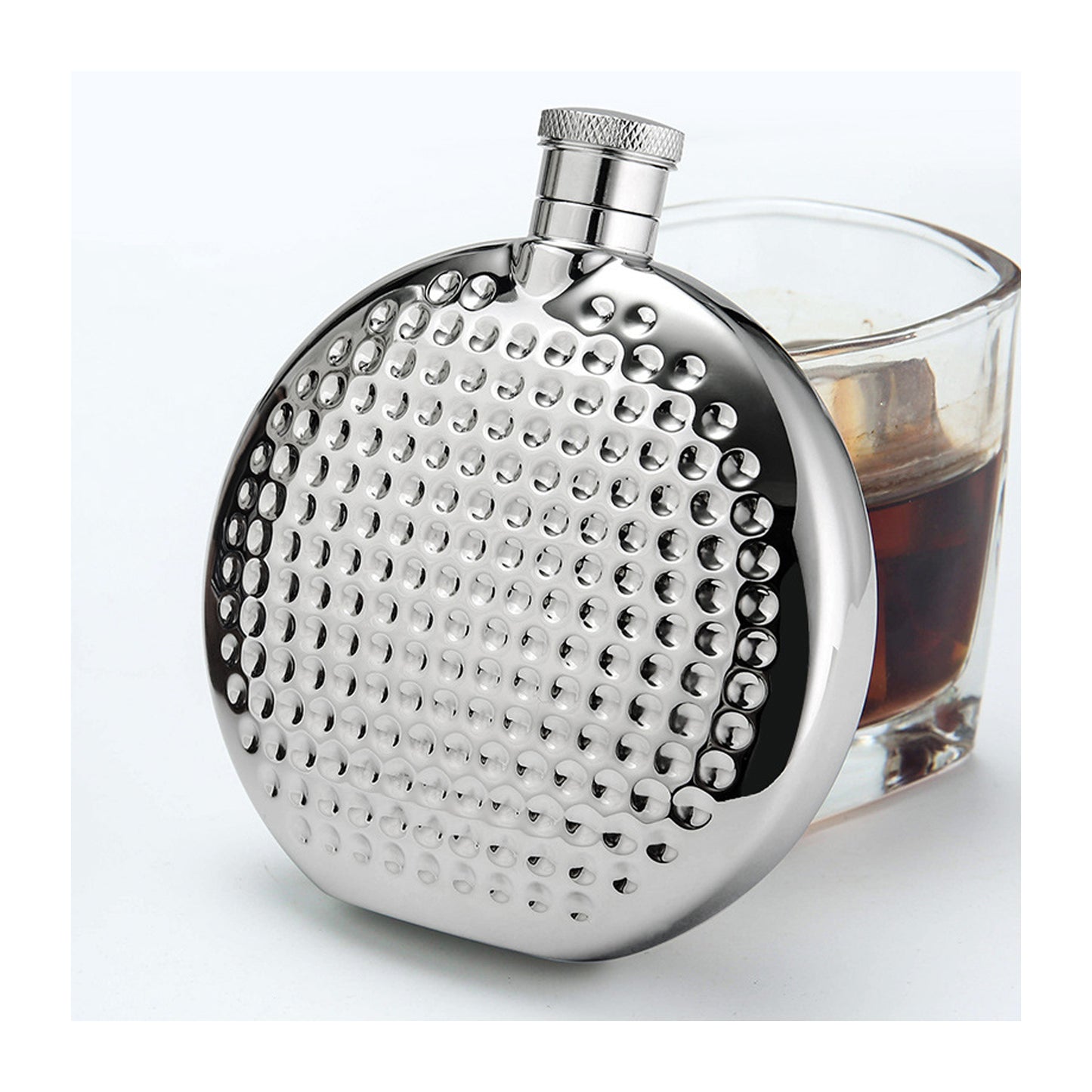 Honest Genuine 6oz Portable 304 Stainless Steel Hip Flask for Outdoor Use Round Design German Style White Liquor Flask