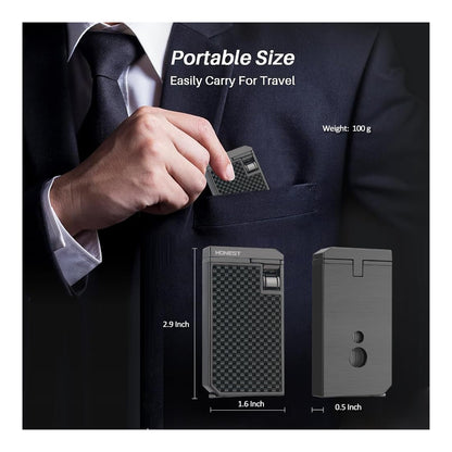 HONEST Mini Butane Torch Lighter - Refillable Double Flame with Visible Window, Adjustable Jet Flame - Perfect Gift for Men and Women (Butane Not Included)