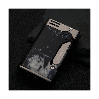 Honest Soft Flame Retro Kerosene Lighter, Side Push Ignition, refillable, Durable Metal Portable Lighter, high-end Gift for Men (Fuel not Included)