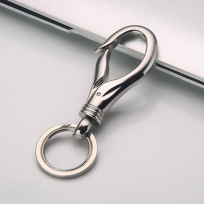 Honest Stainless Steel Plated Double Ring Keychain, Simple Metal Couple Keyring, Creative Gift for Him and Her