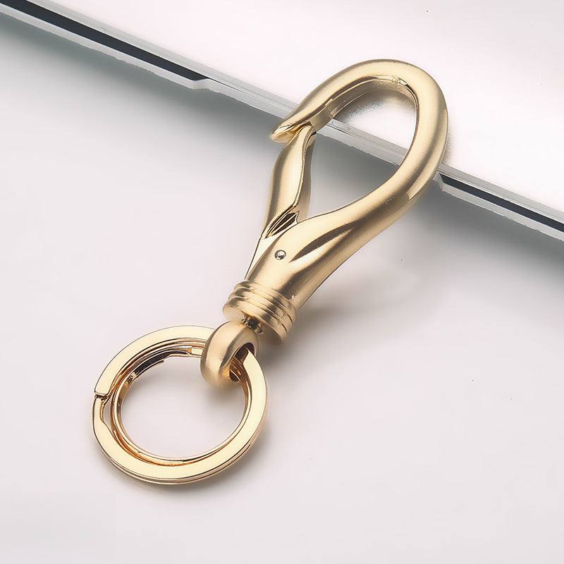 Honest Stainless Steel Plated Double Ring Keychain, Simple Metal Couple Keyring, Creative Gift for Him and Her