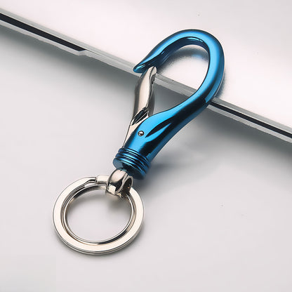 Honest Stainless Steel Plated Double Ring Keychain, Simple Metal Couple Keyring, Creative Gift for Him and Her