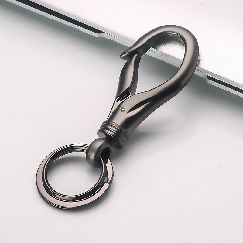 Honest Stainless Steel Plated Double Ring Keychain, Simple Metal Couple Keyring, Creative Gift for Him and Her
