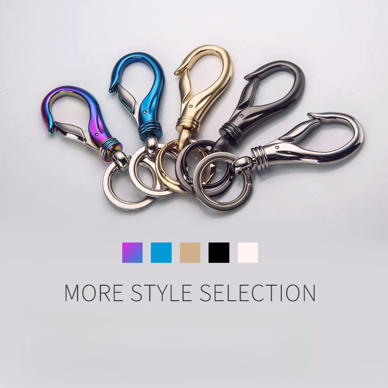 Honest Stainless Steel Plated Double Ring Keychain, Simple Metal Couple Keyring, Creative Gift for Him and Her