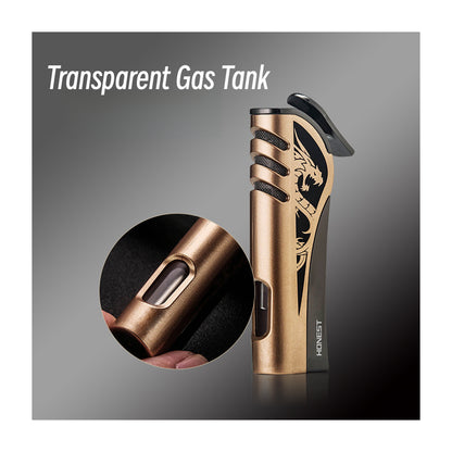 HONEST Blue Flame Torch Lighter Refillable Gas Lighter Creative Metal Design Unique Gift Idea for Men and Women