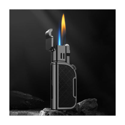 Honest Jet Torch Lighter, Soft/Jet Flame Switchable Lighters, Butane Refillable Lighter with Foldable Punch and Adjustable Flame Dial, Cool Lighters for Men/Husband (Fuel not Included)