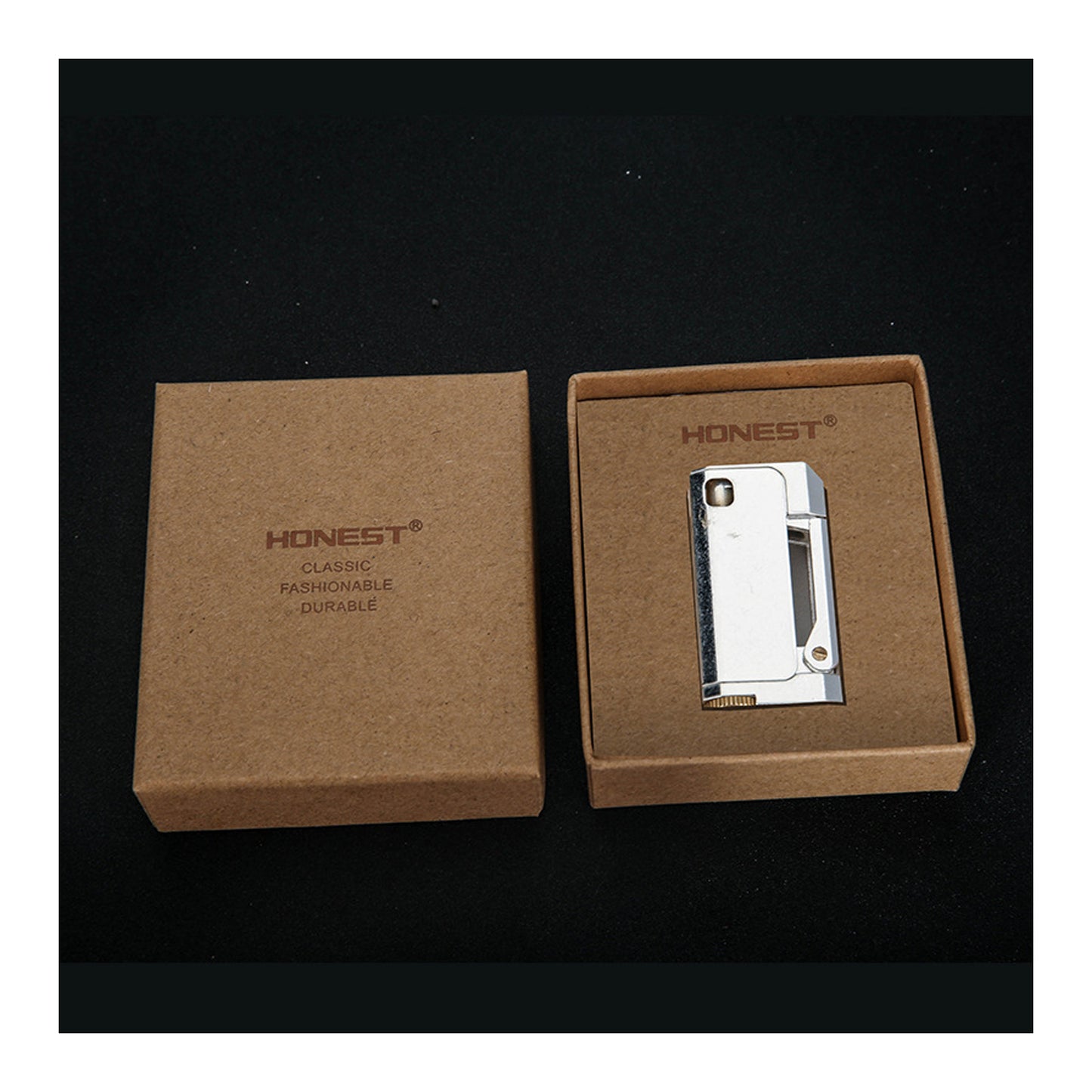 Honest Retro Kerosene Lighter Fire On Three Sides Copper Heavy Duty Vintage Windproof Oil Lighter Wit Gift Box (No Fuel)