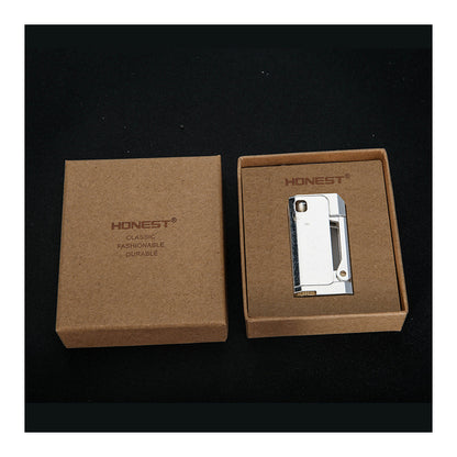 Honest Retro Kerosene Lighter Fire On Three Sides Copper Heavy Duty Vintage Windproof Oil Lighter Wit Gift Box (No Fuel)