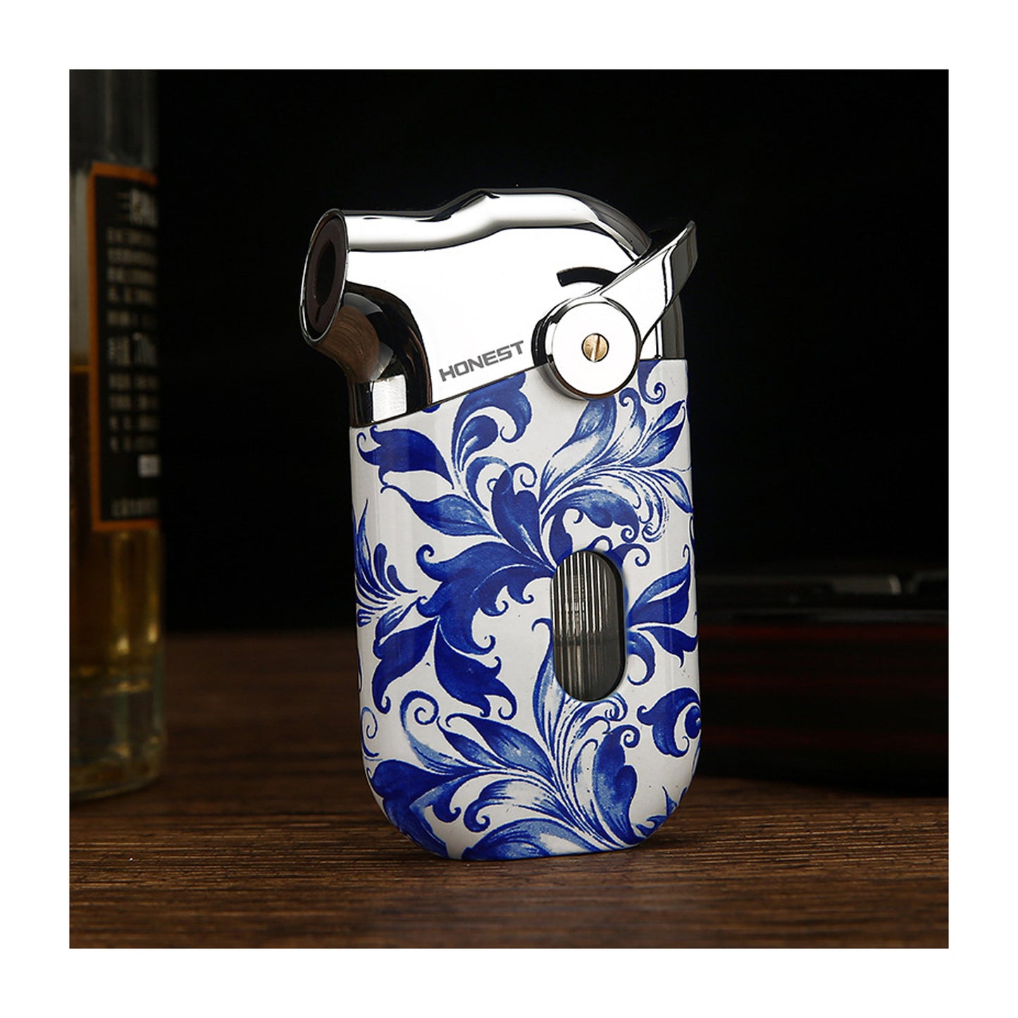 Honest Windproof Refillable Butane Jet Flame Metal Lighter Blue Flame Luxury Stylish Gift for Men