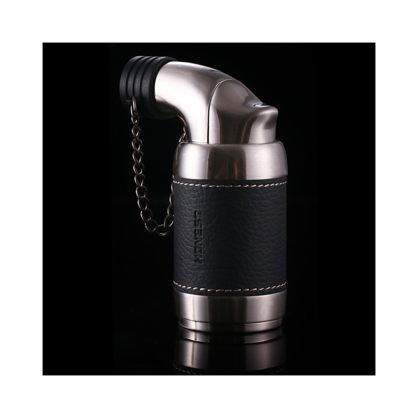 Honest Authentic Extra-Large Windproof Metal Lighter with Four-Stream Jet Flame – Creative Outdoor Rechargeable Design