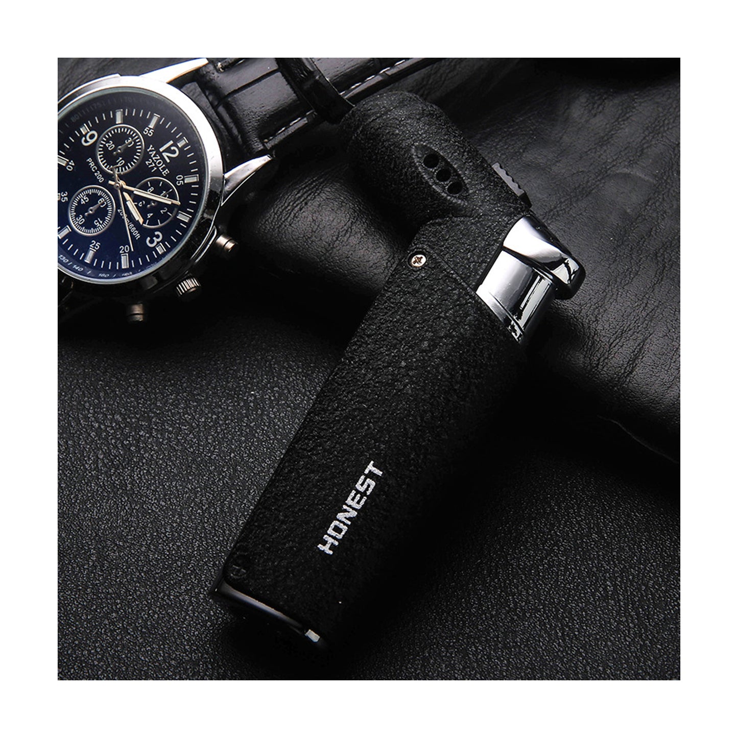 HONEST Mini Portable Windproof Refillable Metal Butane Lighter Straight Jet Flame Compact Pocket Lighter for Men Gift