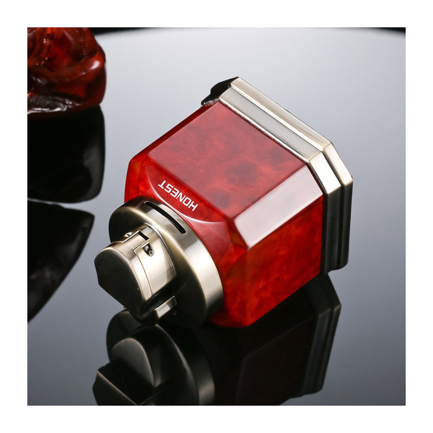 HONEST Metal Tabletop Refillable Quad Jet Flame Torch Lighter Windproof Premium Butane Desk Lighter