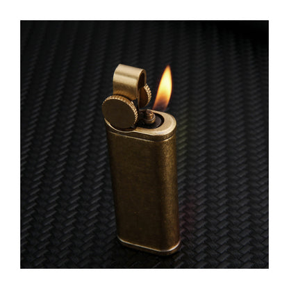 Honest Vintage Brass Refillable Butane Lighter Windproof Metal Flint Wheel Gas Lighter for Daily Use and Collection