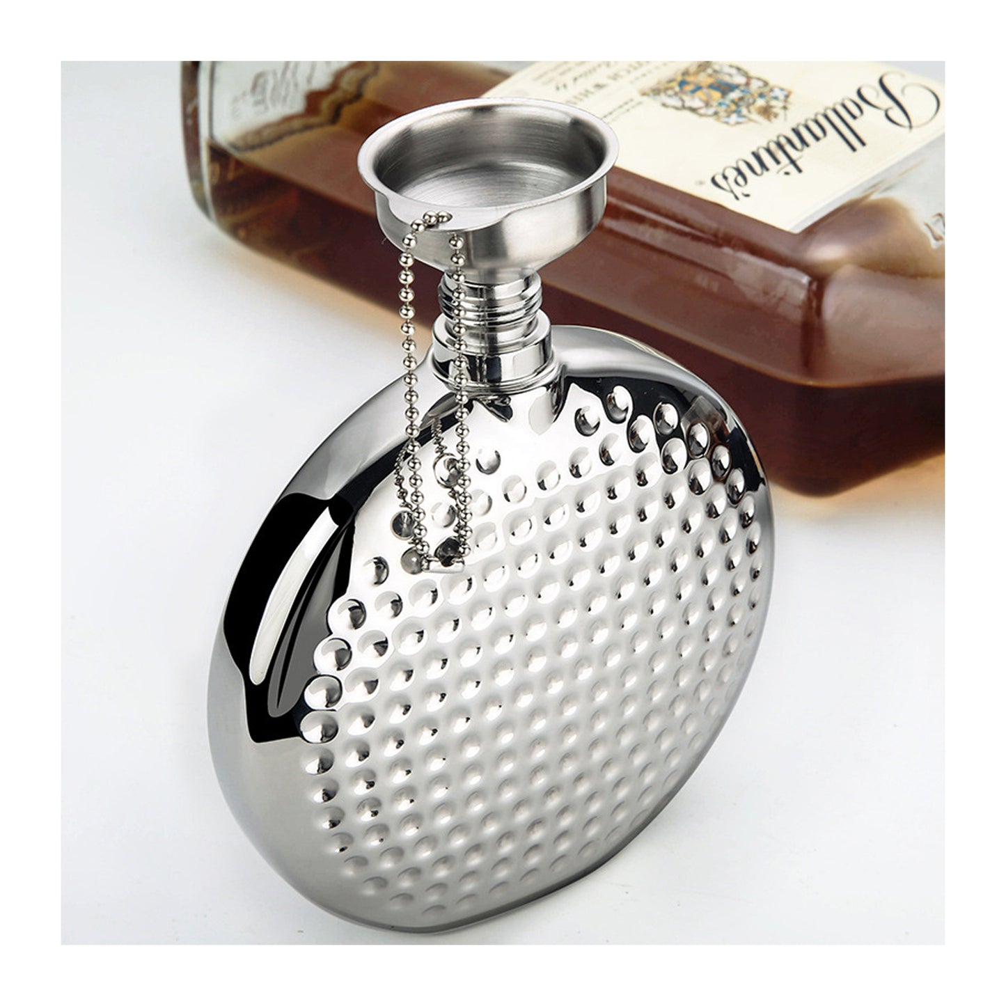 Honest Genuine 6oz Portable 304 Stainless Steel Hip Flask for Outdoor Use Round Design German Style White Liquor Flask