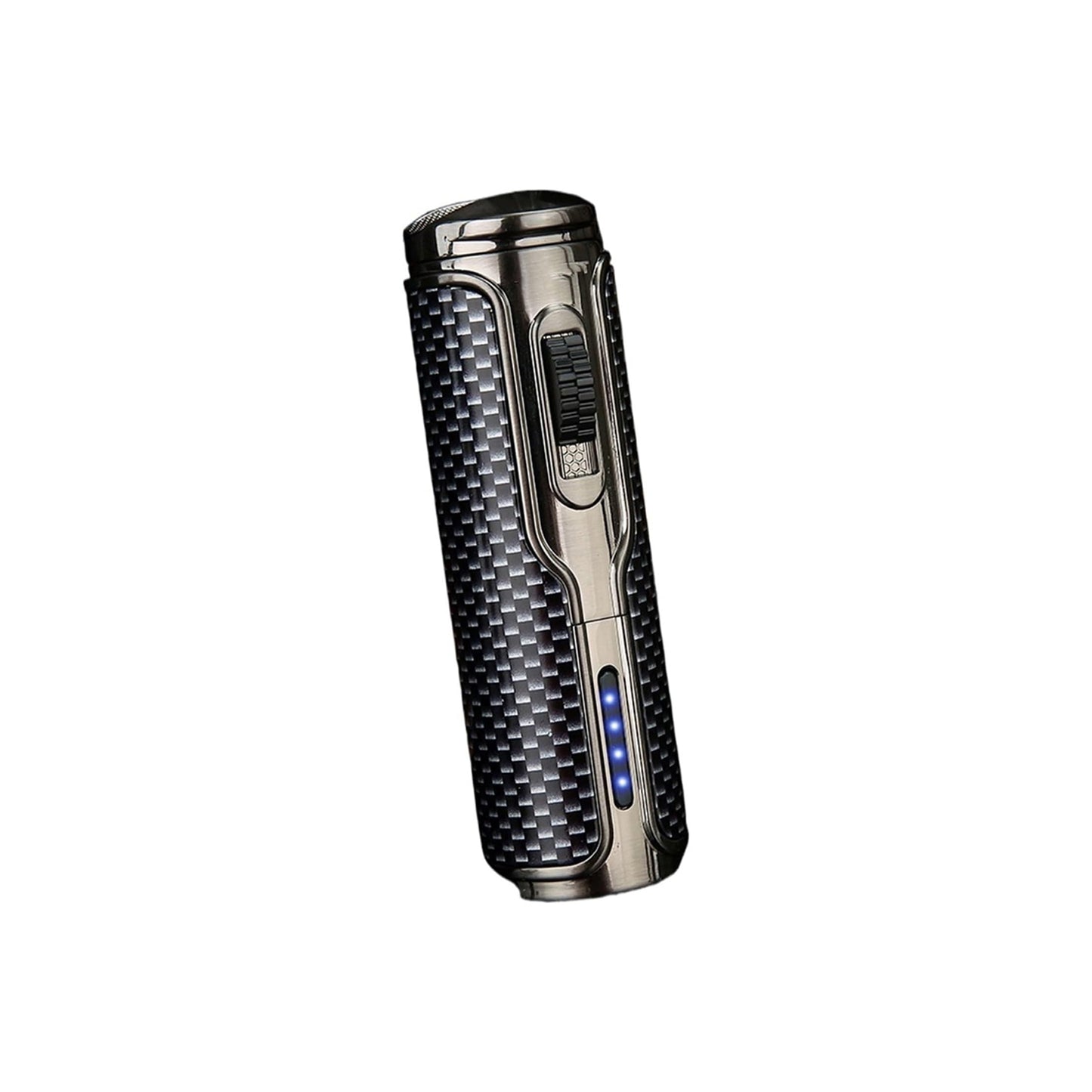 Honest Arc Pulse Windproof Three Straight Blue Flame Lighter, Metal Torch Lighter with Punch Hole, Refillable with Butane, Adjustable Flame, Suitable for Indoor and Outdoor Use
