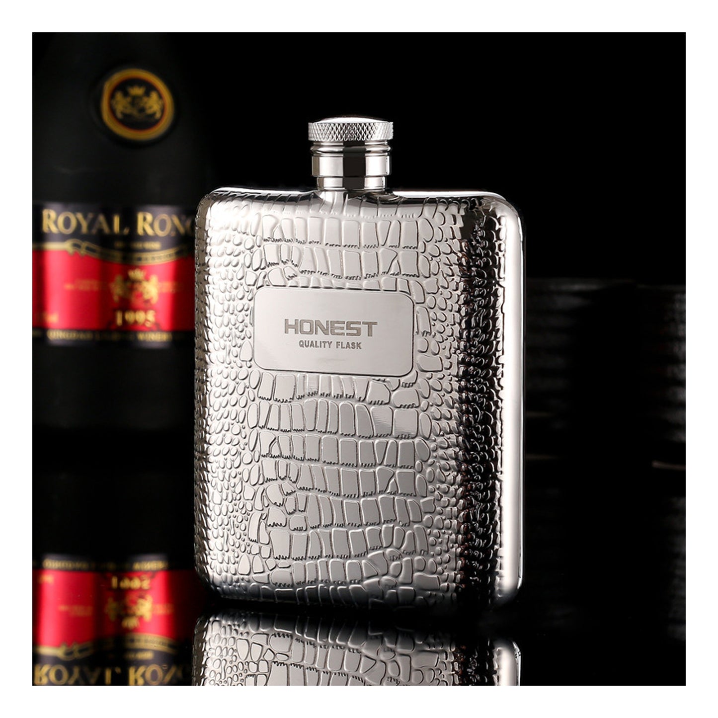 Honest Genuine 304 Stainless Steel Mini Liquor Flask Portable Outdoor Metal Hip Flask 6oz with Funnel