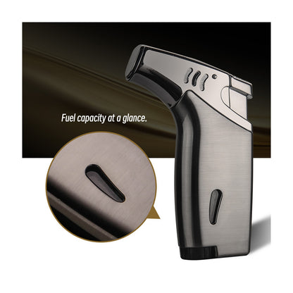 Honest Outdoor Angled Jet Torch Lighter Metal Refillable Windproof Flame for Camping Incense Mosquito Coil and Moxa Heating