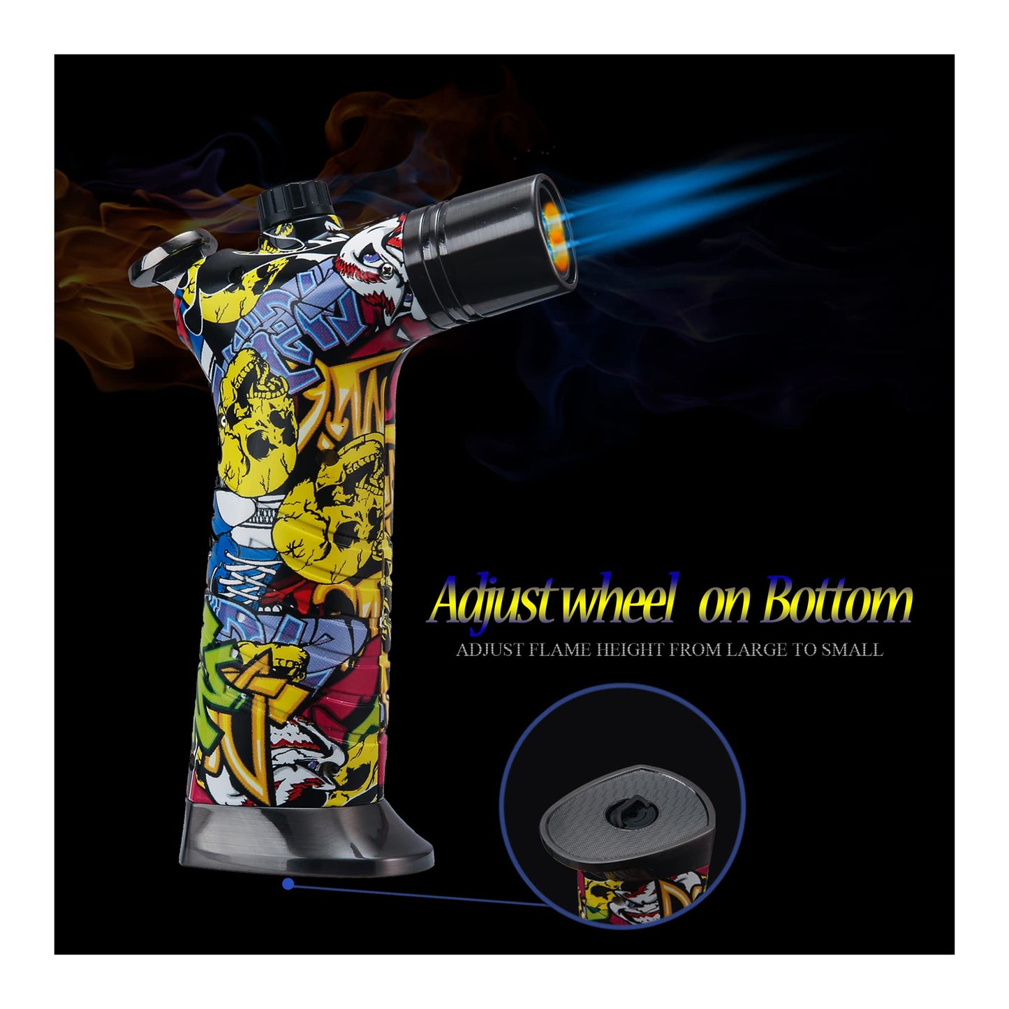 HONEST Refillable Torch Lighter - Dual Jet Flame, Perfect for Cocktails, Hookah & More