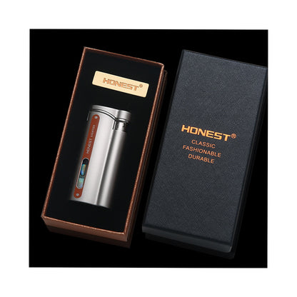 Honest Direct-fire Torch Butane Lighter Transparent Oil Window Adjustable Flame Inflatable Portable Windproof Lighter Suitable for Indoor and Outdoor use