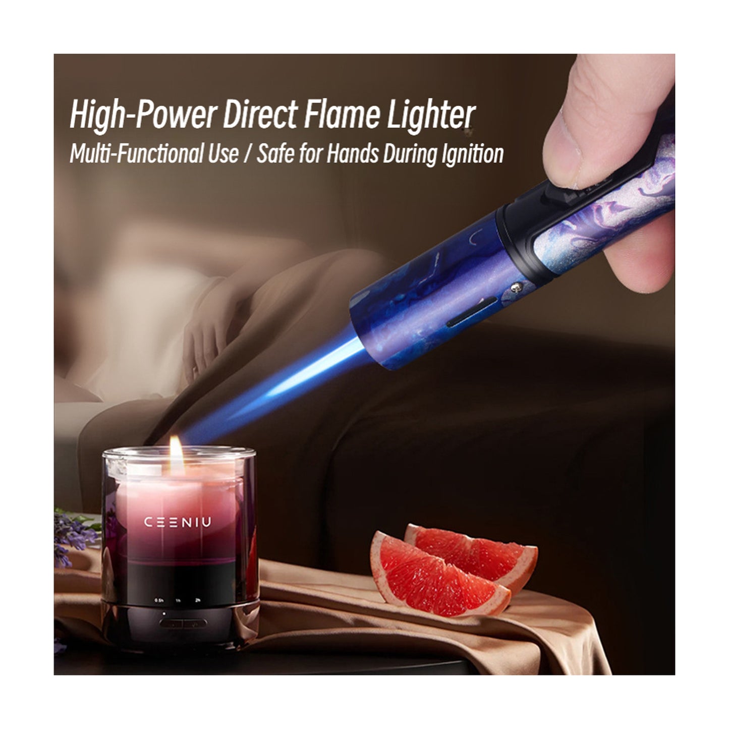 Honest Windproof Turbo Lighter – Moxibustion & Specialty Torch, Portable Outdoor High-Capacity Refillable Lighter"
