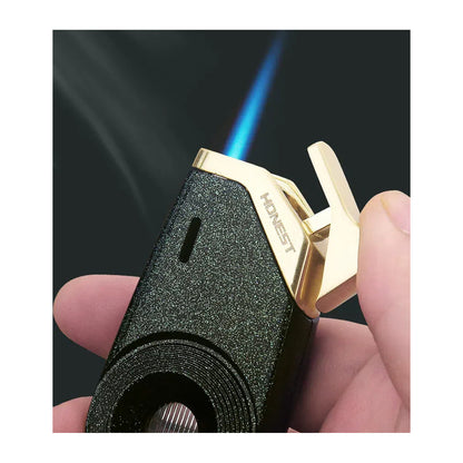 Honest Windproof Refillable Lighter, Creative and Stylish Torch Lighter for Men – Single Jet Flame for Cigar, Moxibustion, and Blue Flame Design