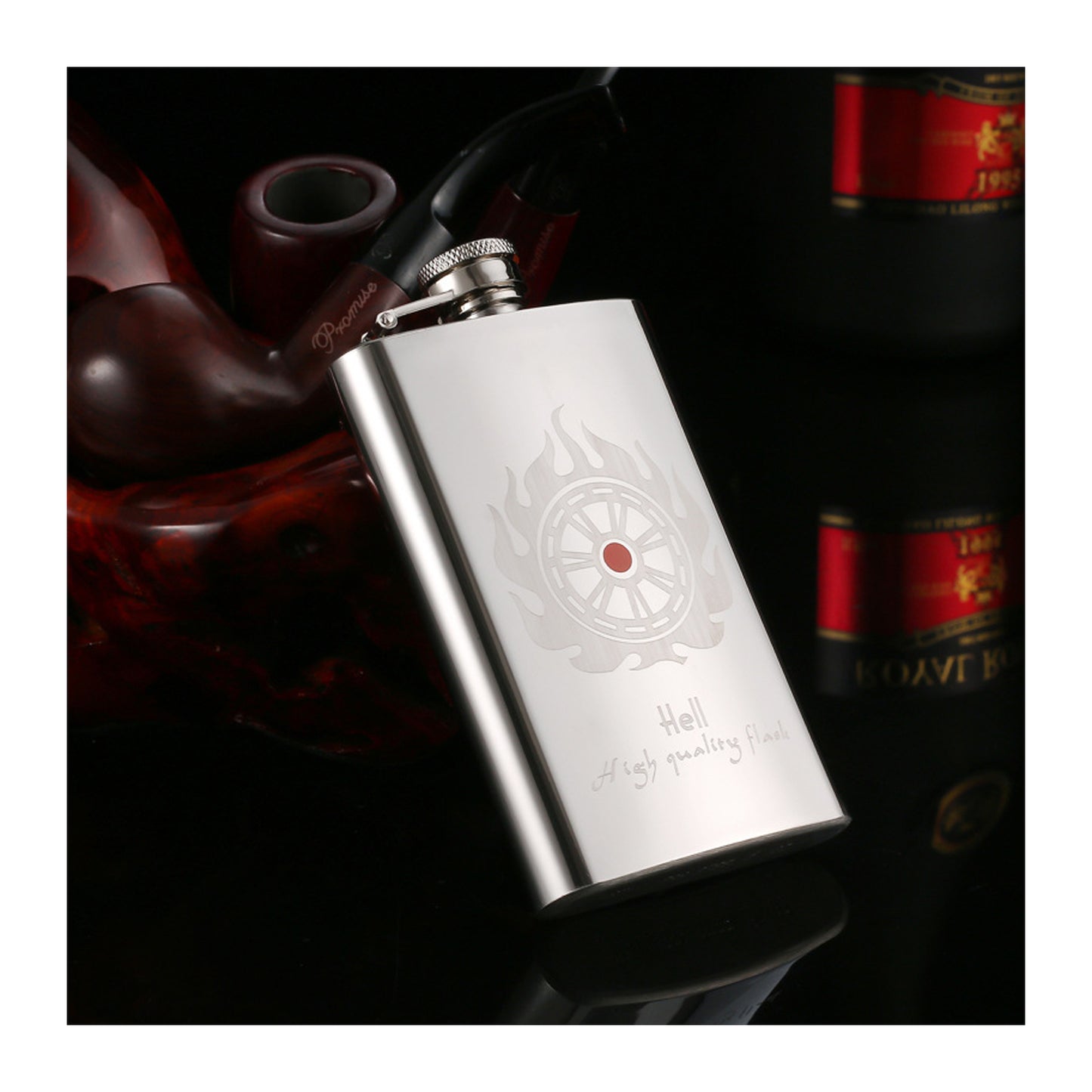 Honest 304 Stainless Steel Hip Flask 5 oz Portable Metal Liquor Flask for Men Outdoor Travel