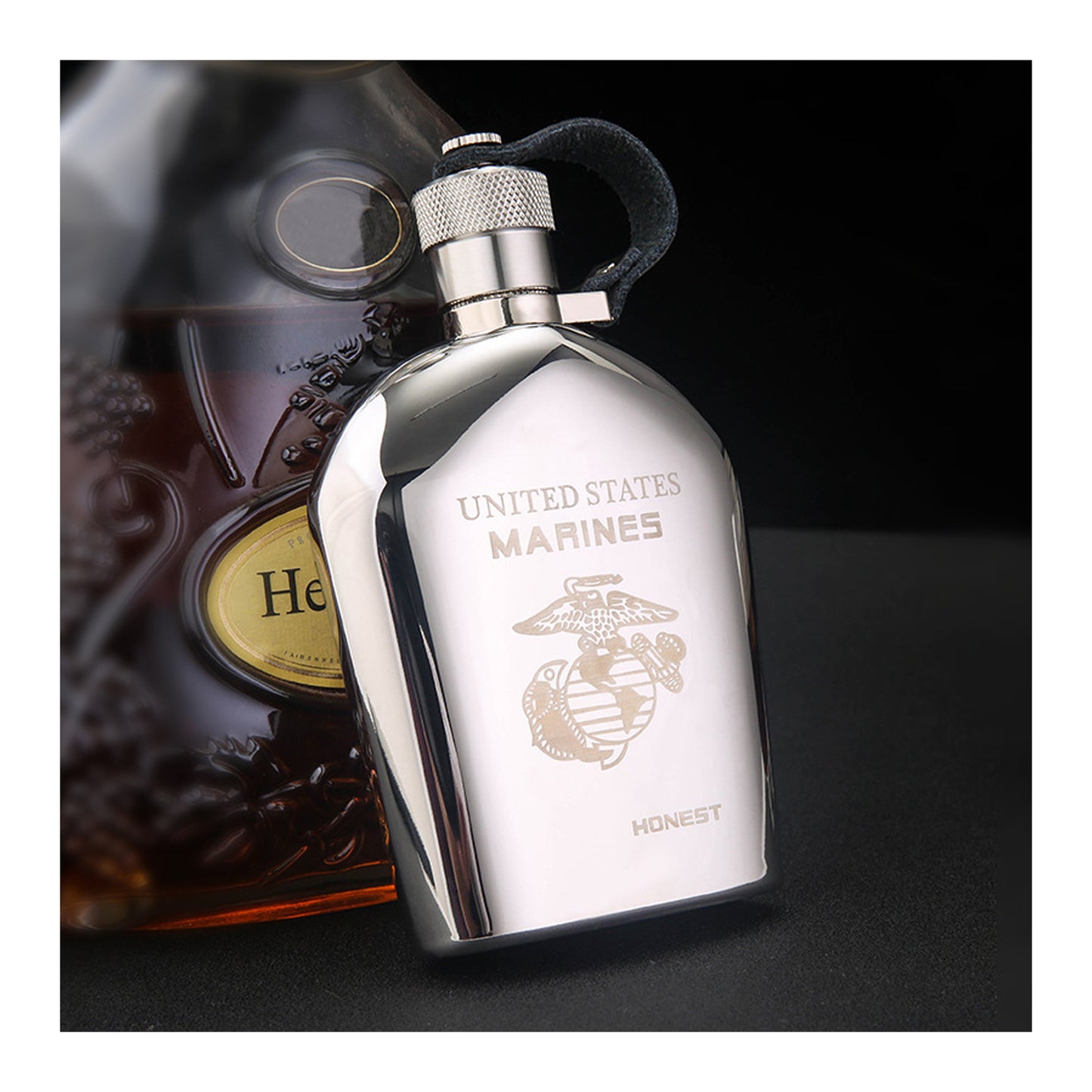 Honest Genuine German Style 5oz Portable 304 Stainless Steel Hip Flask Set for Spirits and Liquor