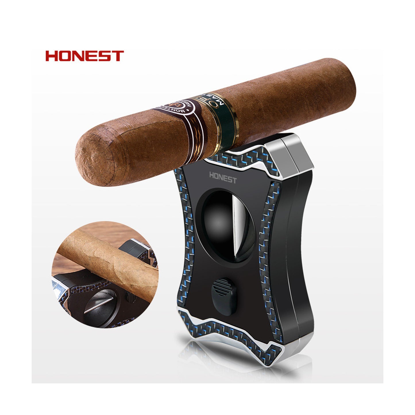 Honest Cigar Gift Set - Includes Cigar, Guillotine Cigar Cutter V- Cigar Cutter - Perfect Combo of Cigar Accessories for Men - Gift Ideas for Groomsmen, Husbands, Fathers