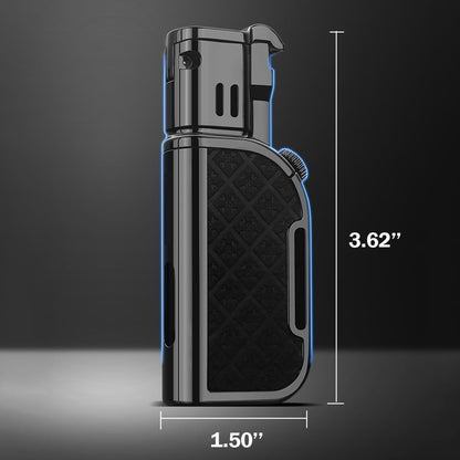 Honest Jet Torch Lighter, Soft/Jet Flame Switchable Lighters, Butane Refillable Lighter with Foldable Punch and Adjustable Flame Dial, Cool Lighters for Men/Husband (Fuel not Included)