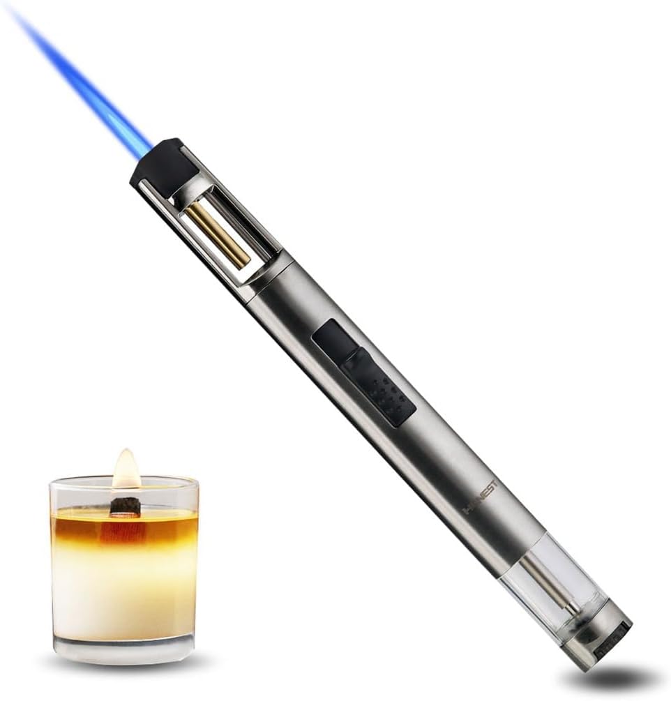 Honest Torch Lighters Butane Lighters Refillable Single Jet Flame for Candle Grill BBQ Camping