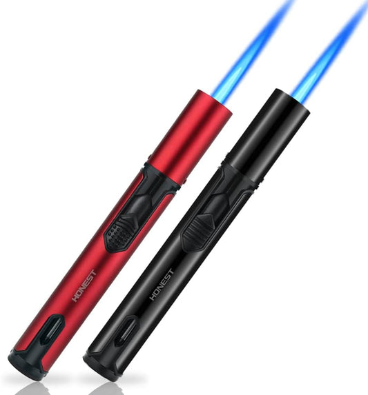 Honest Torch Lighters, Butane Lighters Refillable Single Jet Flame for Candle Grill BBQ Camping