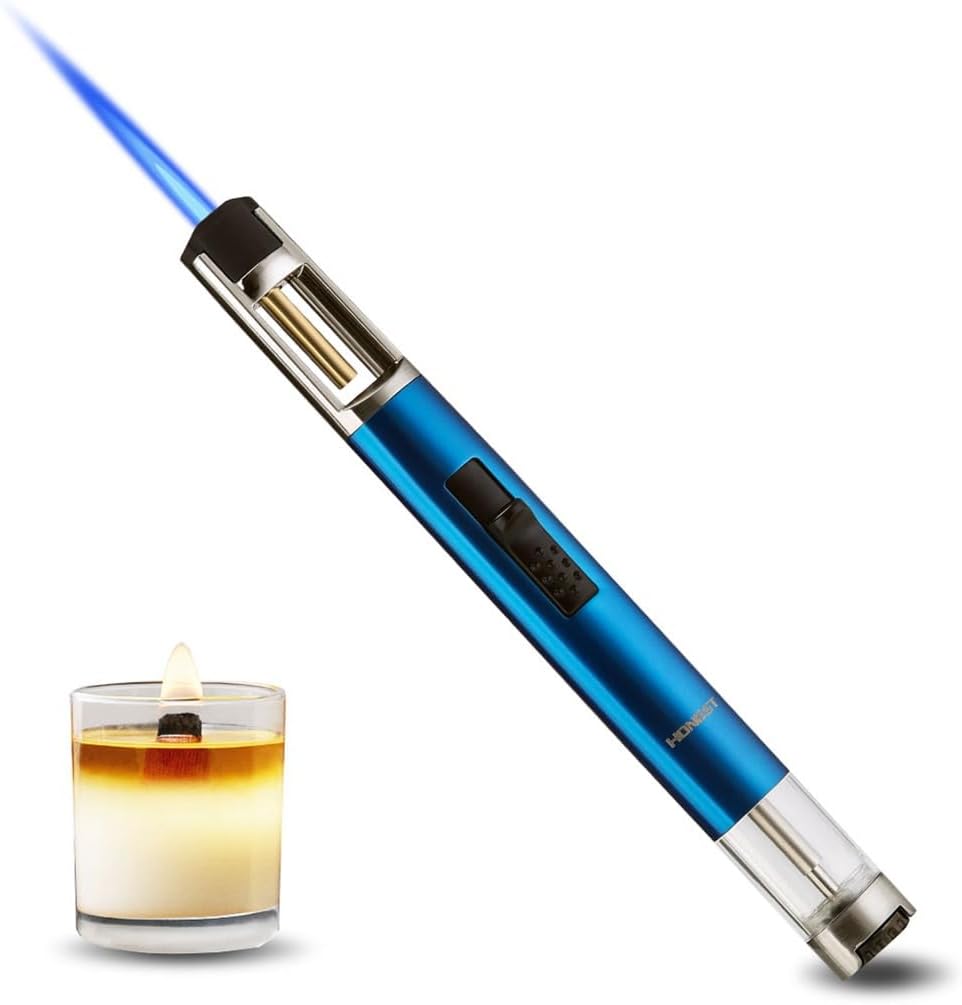 Honest Torch Lighters Butane Lighters Refillable Single Jet Flame for Candle Grill BBQ Camping