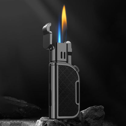 Honest Jet Torch Lighter, Soft/Jet Flame Switchable Lighters, Butane Refillable Lighter with Foldable Punch and Adjustable Flame Dial, Cool Lighters for Men/Husband (Fuel not Included)