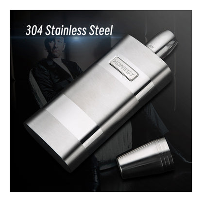 Honest 304 Stainless Steel 12oz Large Capacity Hip Flask Portable Outdoor Liquor Flask for Men with Drinking Cup