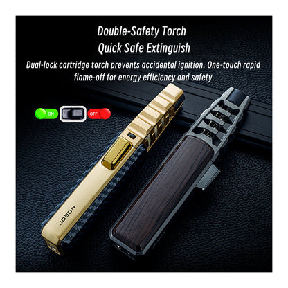 Windproof Blue Flame Butane Torch Lighter – Refillable Metal Jet Flame Tool for Baking, Cooking, and Custom Gifts