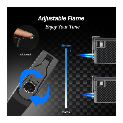 HONEST Mini Butane Torch Lighter - Refillable Double Flame with Visible Window, Adjustable Jet Flame - Perfect Gift for Men and Women (Butane Not Included)