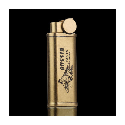 Honest Vintage Brass Refillable Butane Lighter Windproof Metal Flint Wheel Gas Lighter for Daily Use and Collection