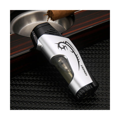 Honest New Dual Jet Blue Flame Windproof Portable Refillable Lighter Personalized Design Business Gift