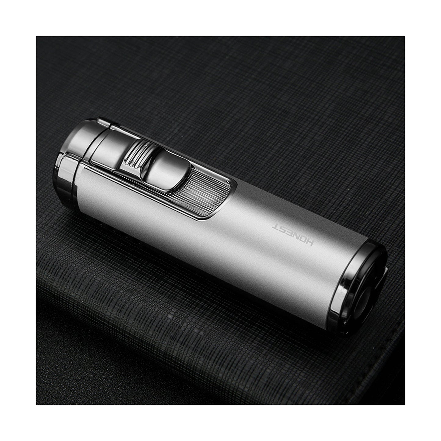 Honest Torch Lighter, 4 Jet Flame Lighter with Punch,Refillable Butane Windproof Lighter Gift for Men (Without Gas)